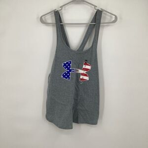 NWT‎ Ladies Under Armour Red/White/Blue USA Flag Tank Gray small